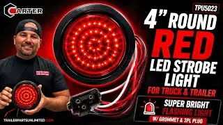 TPU5023 - Super Bright 4&rdquo; Red LED Strobe Light for Trucks & Trailers | Plug & Play Flashing Light