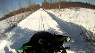 2010 Arctic Cat Z1 turbo Sno Pro cruzin on groomed trails in Buckfield Maine