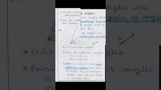 TN 7th std maths term1 Ex 5.1-Geometry(adjacent angles,linear pair notes)|shorts@tnmaths6to10