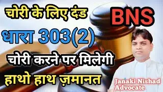 धारा 303 BNS  चोरी के लिए दंड धारा 303 (2) BNS चोरी करने पर मिलेगी हाथो हाथ ज़मानत Janaki Nishad