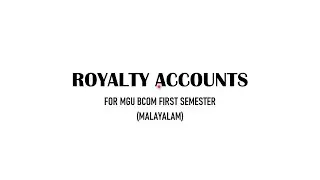 Royalty Accounts