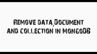 Remove the data in MongoDB