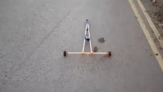 3D Printed RC Land Yacht Prototype Rolling Down Hill with Steering
