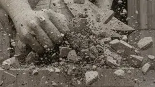 Giant Statue Running Crushing Cement and Concrete #asmrcement #asmr  #stressrelief 