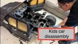 Complete breakdown of Power Wheels Kidtrax Paragon kids Ride On Car Motor Disassembly Frame Removal