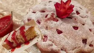 احسن واسهل كيكة بالفراولة (الفريز) مع كيفية تحضير صلصلة الفراولة المرافقة. cake au fraises.
