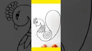 How to Draw Peacock with Beautiful Feather Design | Pencil Art #Shorts