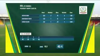 Live | KRL vs Sahir Asst | President Trophy | Day 1 | (NSK) Karachi | M2V1K