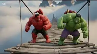 Who is the Fastest? Spider-Man, Iron Man , Hulk and red Hulk Race! Hero avengers 