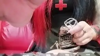 Fetish woman, heels, spiked shoes, red-soled shoes, leather couch,Mistress.BDSM.@Afroditagun666.