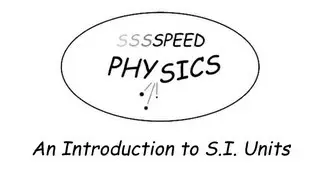 S.I. units  #1 An Introduction
