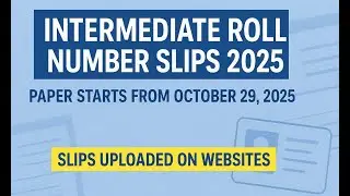 Punjab (BISE) Supplementary Exam Roll Number Slips 2025 #rollnoslip #slip #supply #exam #suppypaper