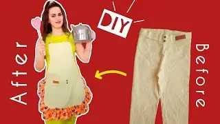 how to transform Pants to apron|upcycling old clothes to new one|sewing idea