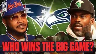 Carmelo Anthony & Mike Vick Make Their Super Bowl Picks | Seahawks vs Patriots