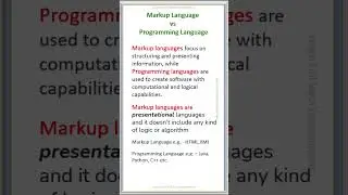 Markup Language vs Programming Language