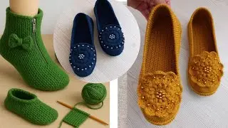 Unique Crochet Ladies Shoes Design Ideas,  Stylish Handmade Crochet Footwear Collection For Woman