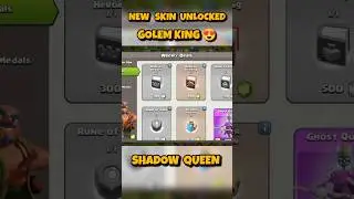 Clash of clan new skin unlocked 😍 GOLEM KING AND SHADOW SKIN #clashofclans #gamingshorts