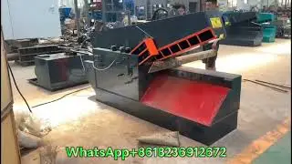 Crocodile shearing machine customer brought to the factory for testing #Metalshearingmachine