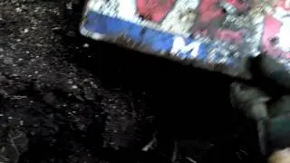 Bottle digging dug up a IRVING GAS AND OIL PORCELAIN SIGN
