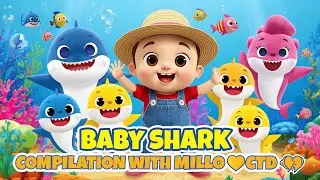 🦈Baby Shark Compilation with Millo 🎵 | 4 Fun Songs for Kids #compilation #babyshark #nurseryrhyme 