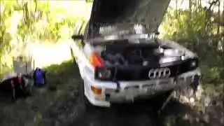 SM Rally Uppsala -2015 Rej&auml;l av&aring;kning Audi Quattro ss6...