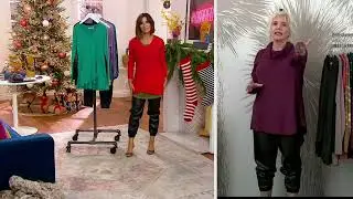 LOGO by Lori Goldstein Long sleeve Peplum Top on QVC