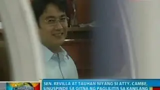 BP: Sen. Revilla at tauhan niyang si Atty. Cambe, sinuspinde ng Sandiganbayan