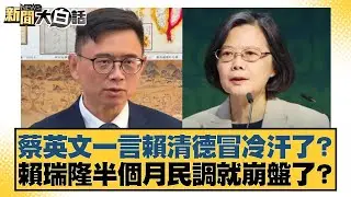 蔡英文一言賴清德冒冷汗了？賴瑞隆半個月民調就崩盤了？【#新聞大白話】20260202-9｜#葉元之 #黃揚明 #陳揮文