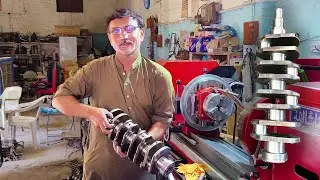 Expert Machinist Repairing Damaged Crankshaft (4k) Old School Repair