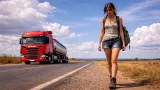 caminhoneiro solteiro vem jovem abandonada na estrada por ex marido... e eles se apaixonam...