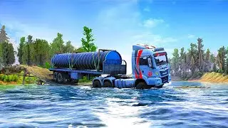 Bridge Gone? Truck Takes The SWIMMING Route!