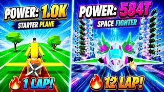 Space Fighter 🛩️ - Power: 584T 🔥12 LAP! & Plane Race with 99 Propellers Roblox #1