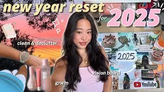 NEW YEAR RESET ROUTINE for 2025 🌟 vision board, clean and declutter, grwm for 2025!! *REALISTIC*