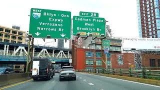 Drive in New York City 4K  |  4K Drive on Highway I-278 W to Brooklyn (Urban Air Adventure Park) 🗽🇺🇸