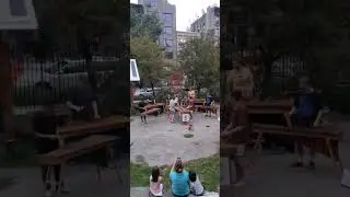 Live music at La Plaza  community garden 9th Street and Avenue C Lower East Side NYC
