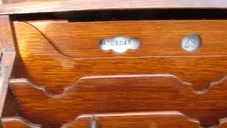 Victorian Oak Stationary cabinet/ writing slope 