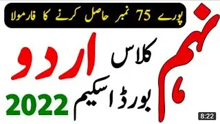 9th class urdu paper pattern 2022- 9th class urdu pairing scheme 2022