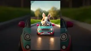 🚗🐰 AI-Created Bunny Adventure: Adorable Rabbit&rsquo;s Joyful Car Ride! 🌟🚘