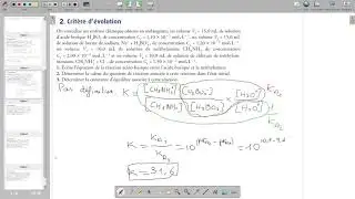 Exercice Réaction Acide base   Critère évolution