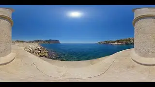 360&deg; STOCK VIDEO 4K | Ocean Views From Lighthouse Headland | Atmosphaeres