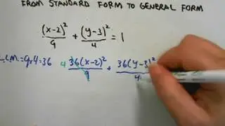 Converting Ellipse Equations from Standard to General Form
