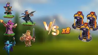 All max level Heroes vs 8 max level inferno Towers #clashofclans #coc #challenge
