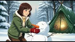 Camping in Snow Storm | Making noodles & Snow Man | Ghibli-Style ASMR | Ghibli life ASMR