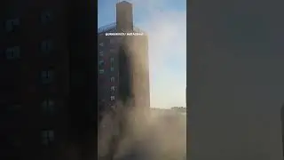 Exact moment Bronx high-rise building partially collapses in New York City