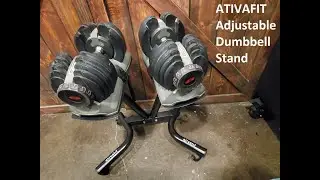 ATIVAFIT Adjustable Dumbbell Stand Fitness Dial Dumbbell Rack with Adjustable Belt for Home Gym Set