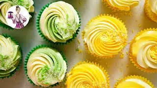 Ateco tips 829, 888, 857, 885 | Two-Tone Swiss Meringue Buttercream