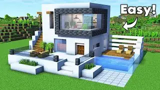 How to Build a Modern House In Minecraft | Tutorial🏠
