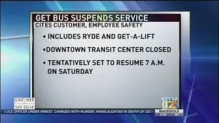 GET bus service suspended at 5 p.m. due to planned protest