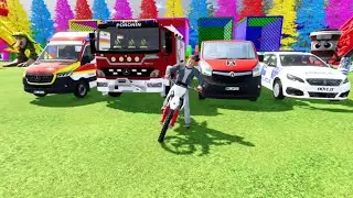 Extreme Emergency Vehicles Test in FS22 🚒🚓 | Physics Gone Wrong-MAIMUNAH NEW 3