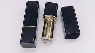 LS12176 empty clear black plastic cosmetics square lipstick container